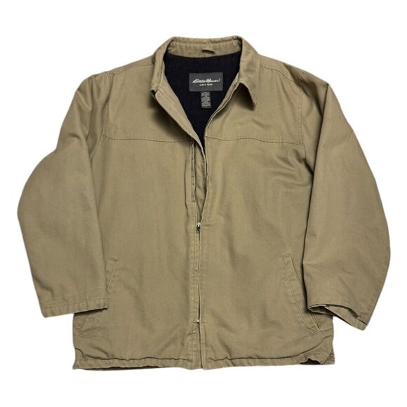 EDDIE BAUER Vintage Y2K Recycled WOOL Lined Business Casual Jacket Mens Large - Picture 1 of 5